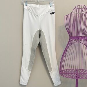 Kerrits White Equestrian Breeches with Gray Accents